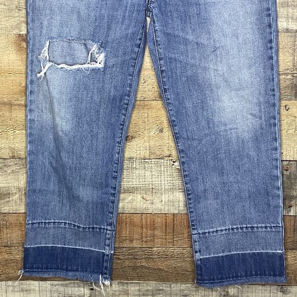 MaxMara Weekend Cropped Boyfriend Jeans Distressed Raw Hem Blue Size W29 8 - Picture 3 of 11